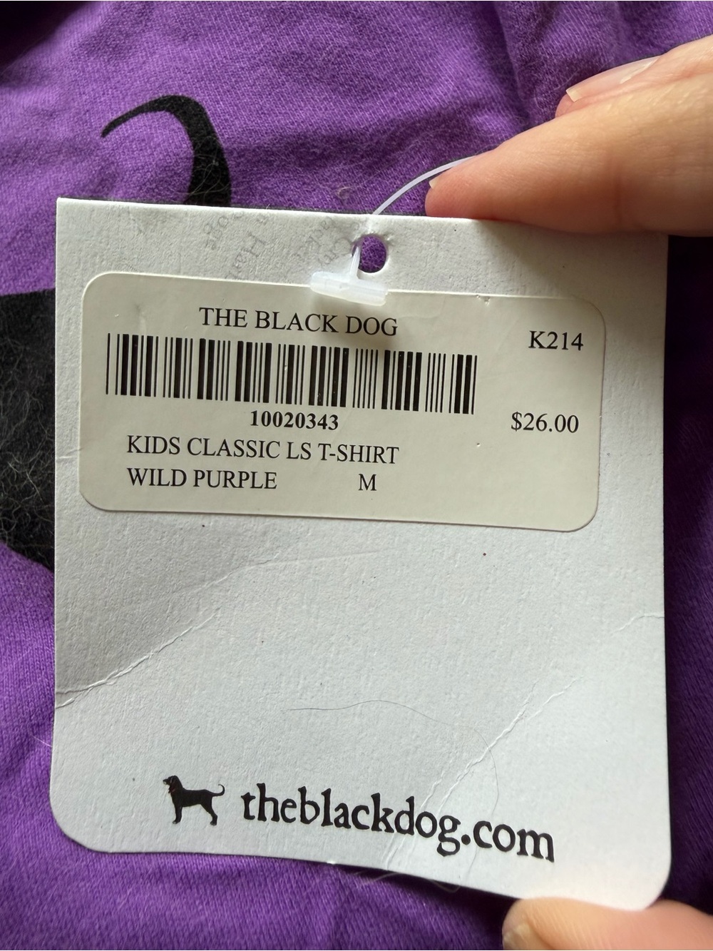 The Black Dog Purple Tee with Black Dog Silhouette - Picture 3 of 3